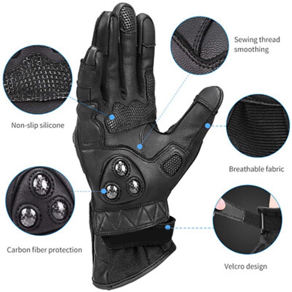 Carbon Armored Motorbike Gloves